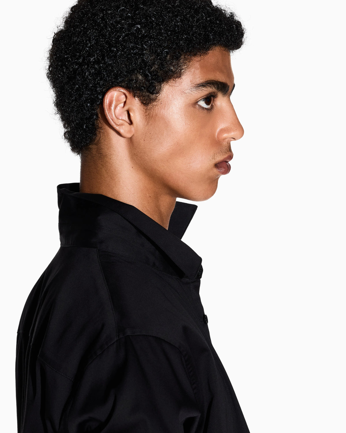 Long sleeve stretch cotton satin shirt Icon