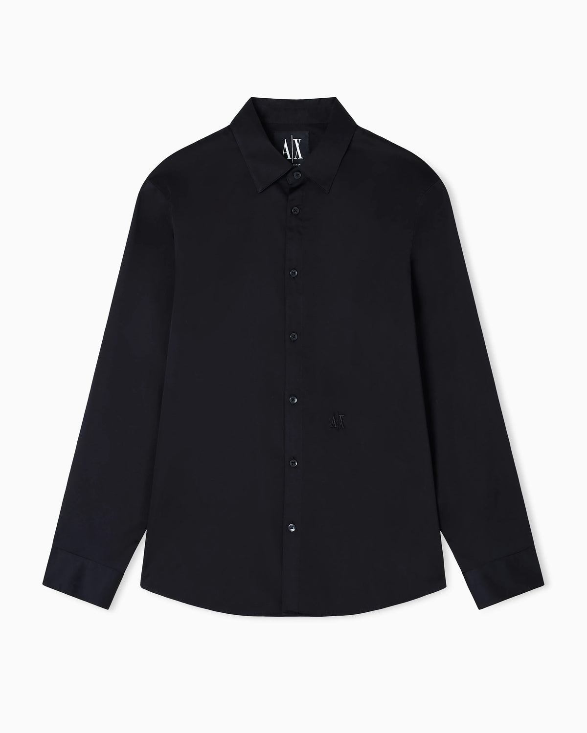 Long sleeve stretch cotton satin shirt Icon