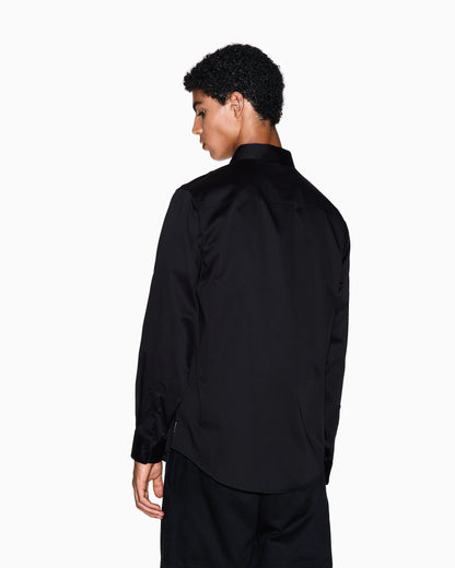 Long sleeve stretch cotton satin shirt Icon