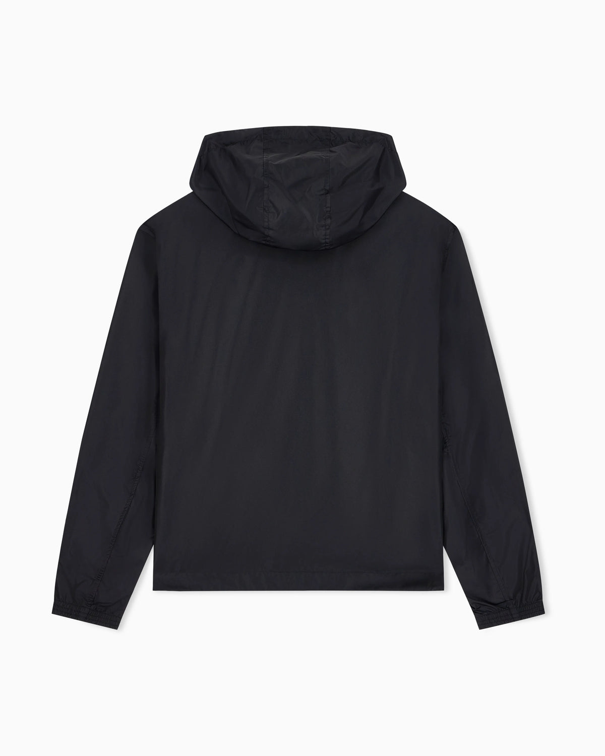 Hooded nylon windbreaker Icon with a zip and logo patch