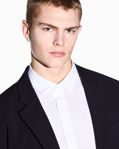 Single breasted jacket in a wool and viscose blend Icon