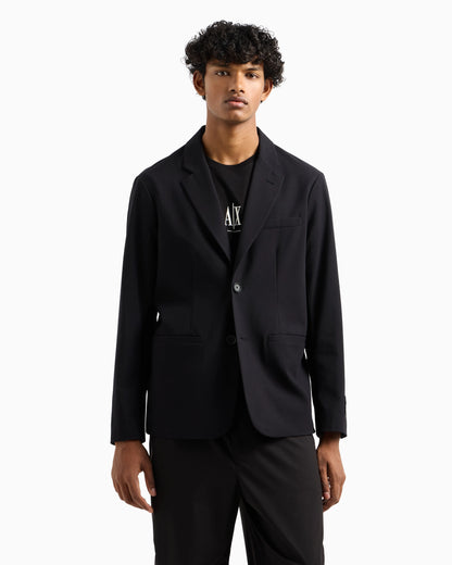 Single breasted jacket in a wool and viscose blend Icon