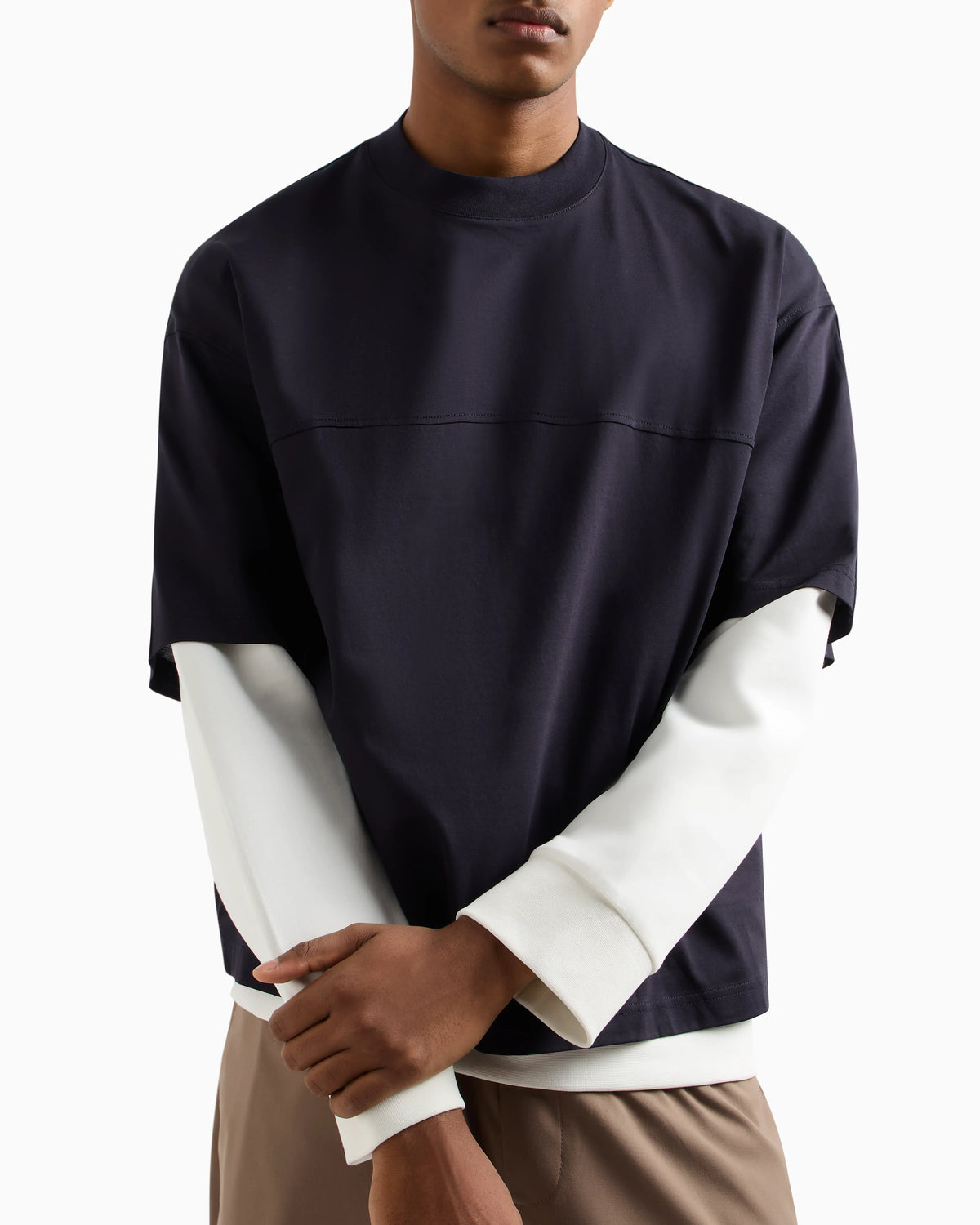 Mercerized cotton short-sleeved sweatshirt