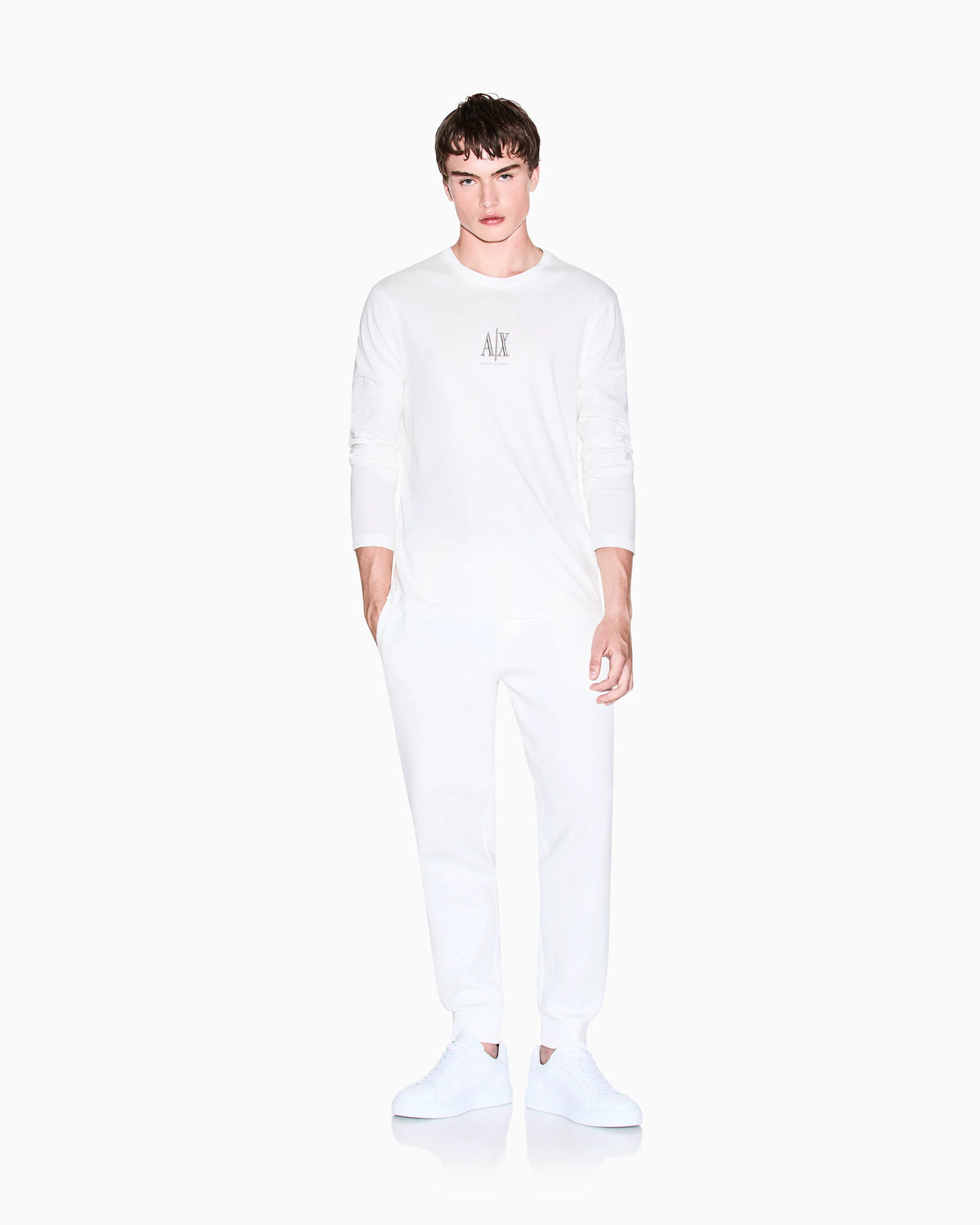 Slim-fit long-sleeve cotton t-shirt with logo Icon