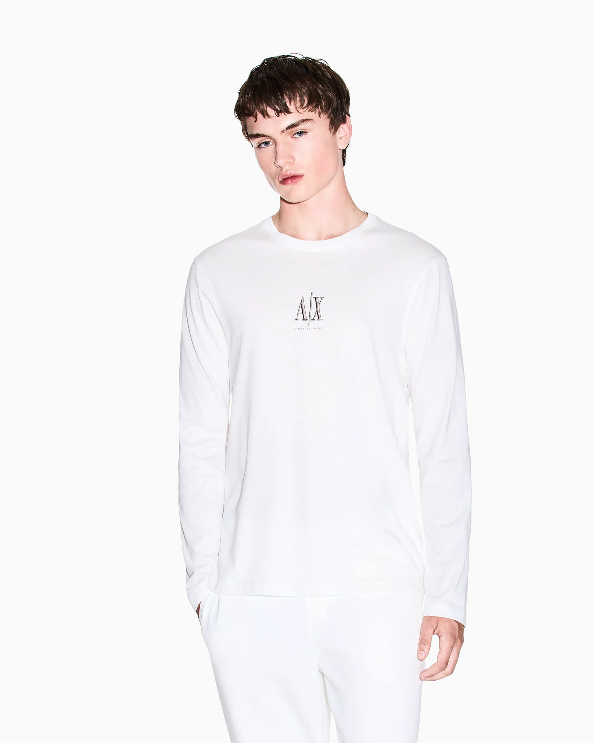 Slim-fit long-sleeve cotton t-shirt with logo Icon