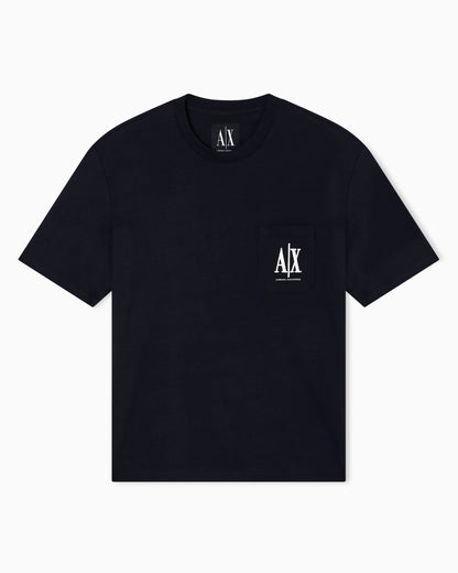 Cotton jersey t-shirt with crewneck and pocket Icon