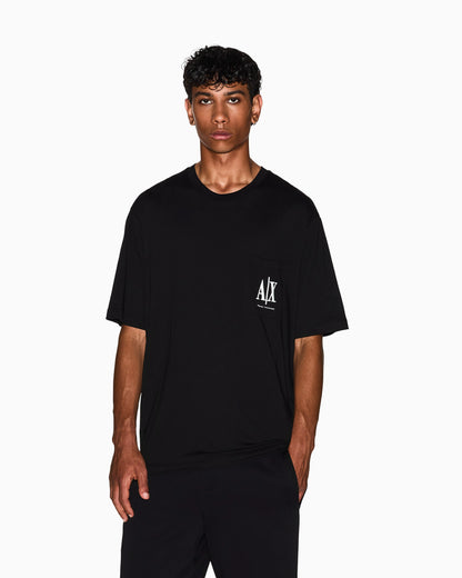 Cotton jersey t-shirt with crewneck and pocket Icon