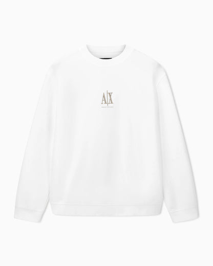 Crew neck sweatshirt in stretch cotton with logo Icon