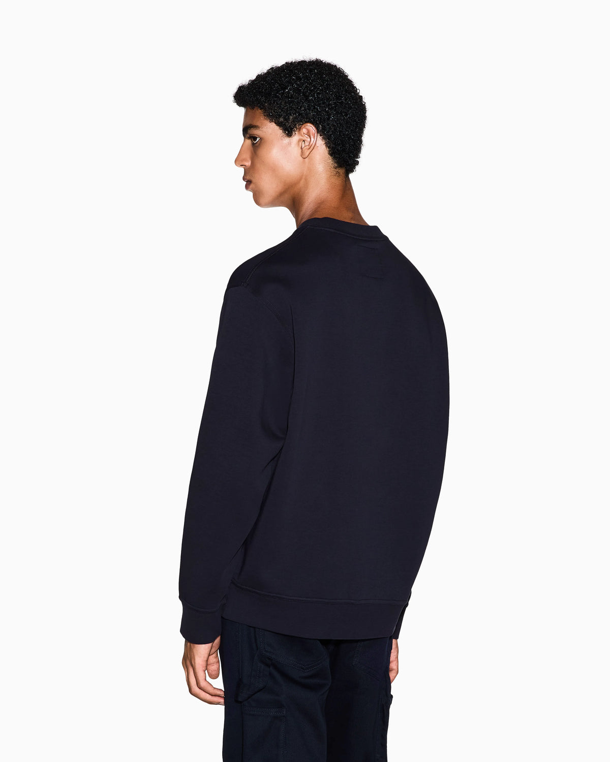 Crew neck sweatshirt in stretch cotton with logo Icon