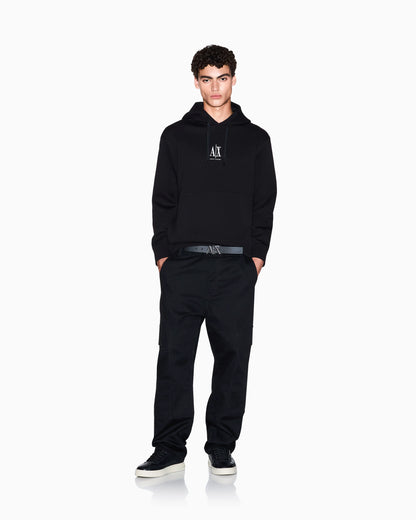 Stretch cotton hoodie with a kangaroo pocket and logo Icon