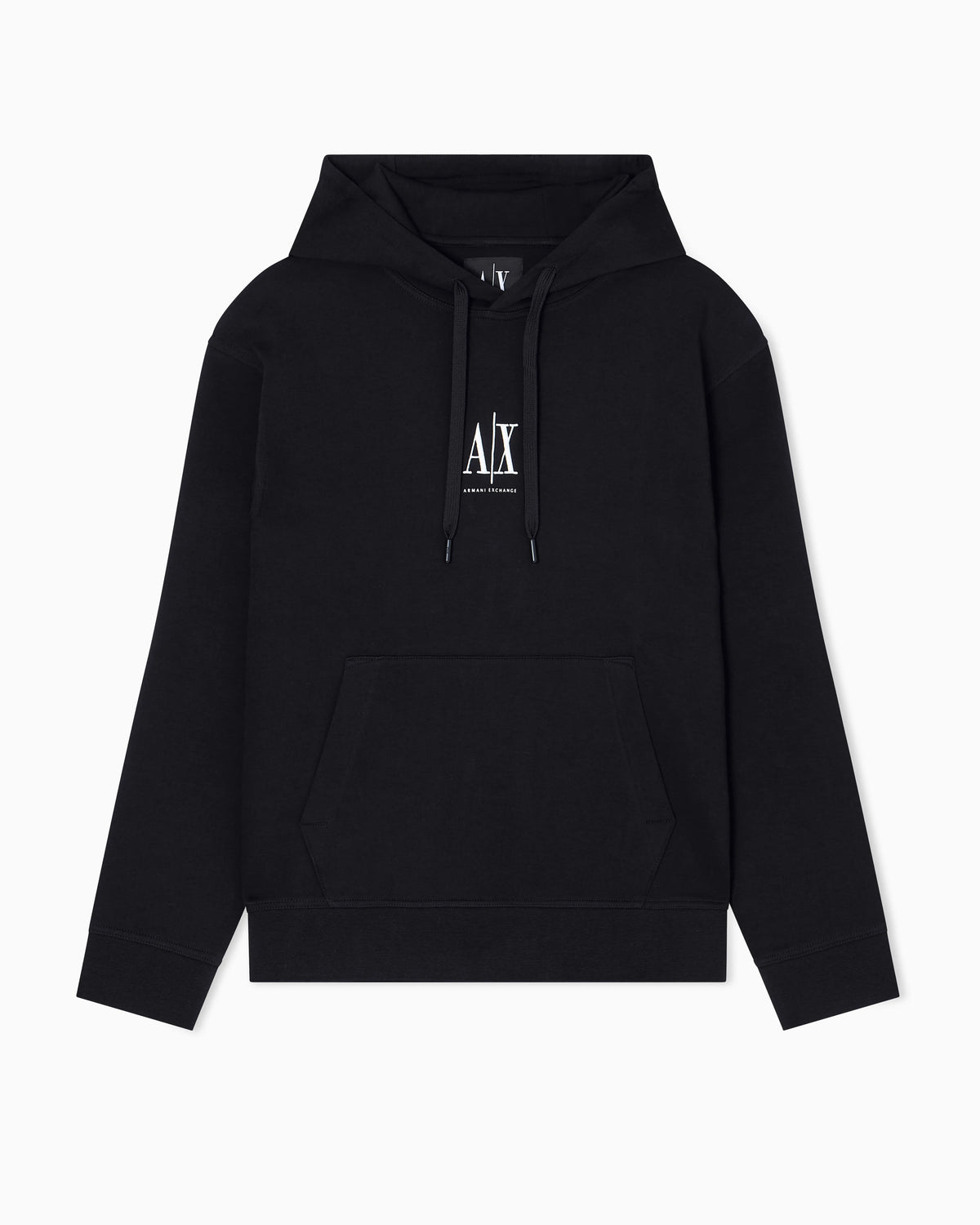 Stretch cotton hoodie with a kangaroo pocket and logo Icon