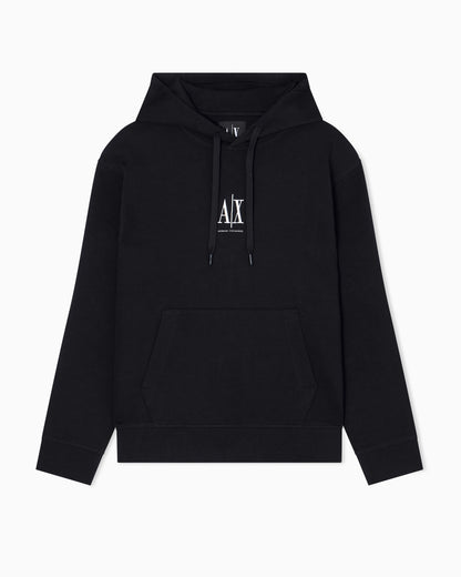 Stretch cotton hoodie with a kangaroo pocket and logo Icon