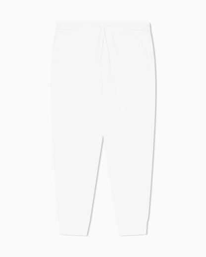 Bonded stretch cotton joggers with ribbed cuffs Icon