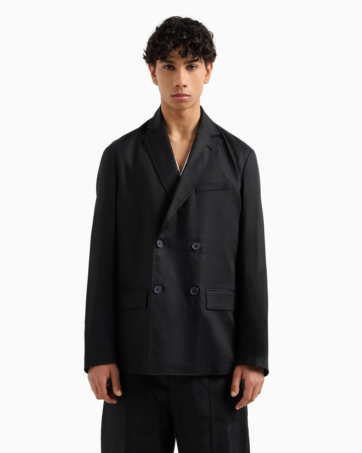 Double-breasted jacket in lyocell
