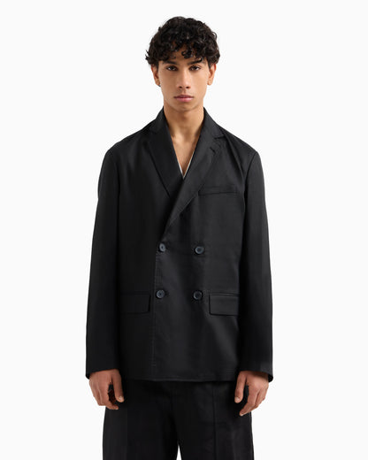 Double-breasted jacket in lyocell
