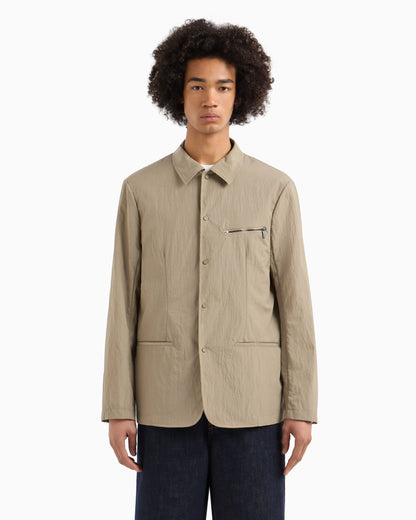 Nylon seersucker jacket zip pocket
