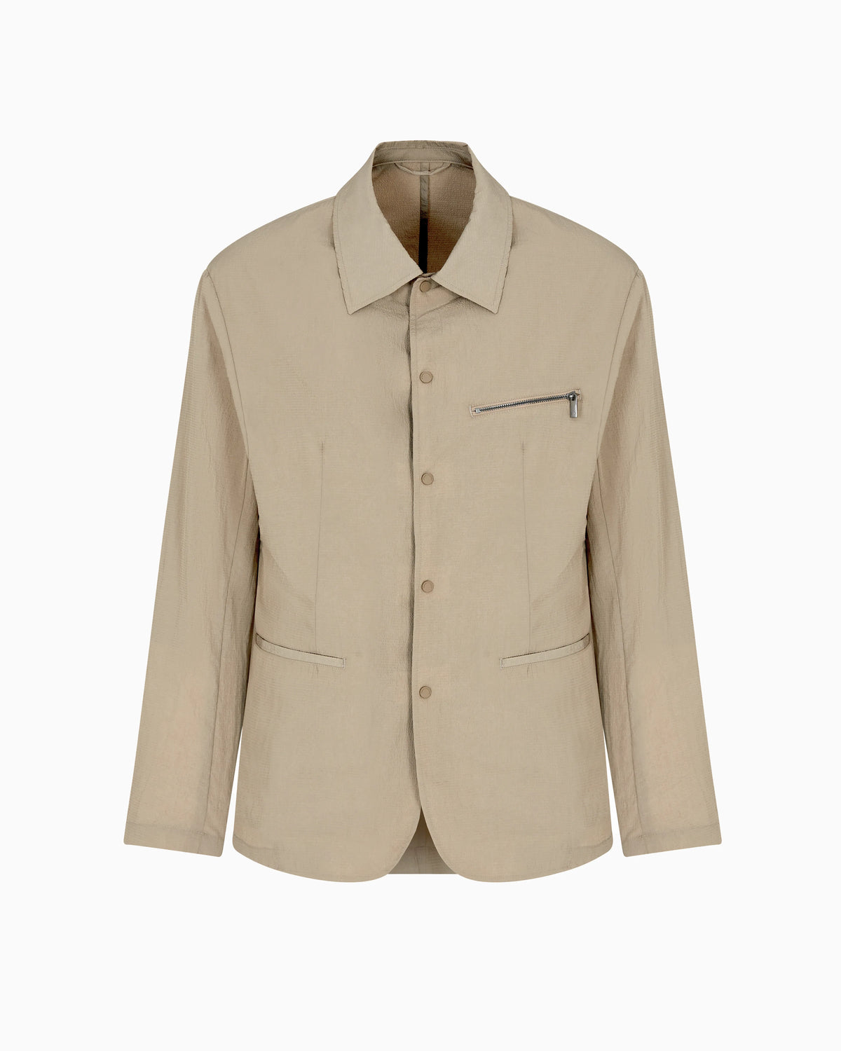 Nylon seersucker jacket zip pocket