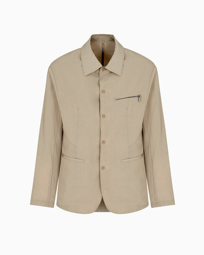 Nylon seersucker jacket zip pocket
