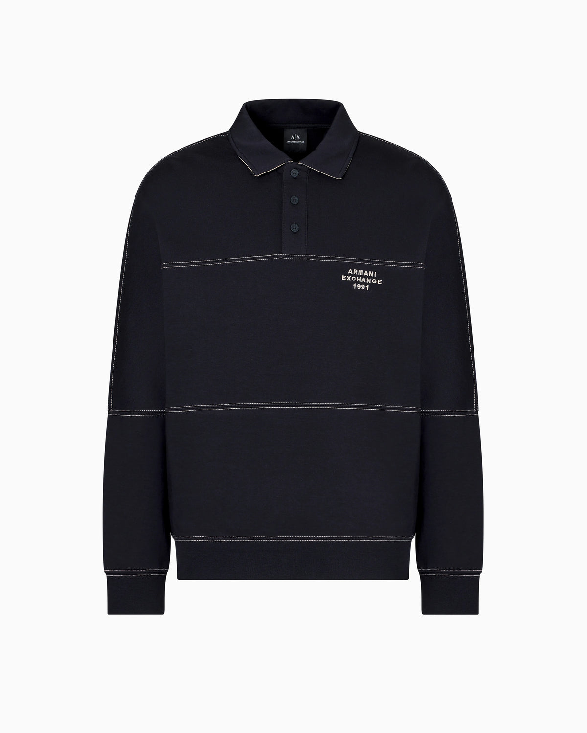 Bonded stretch polo sweatshirt