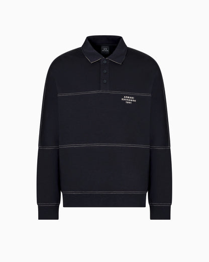 Bonded stretch polo sweatshirt