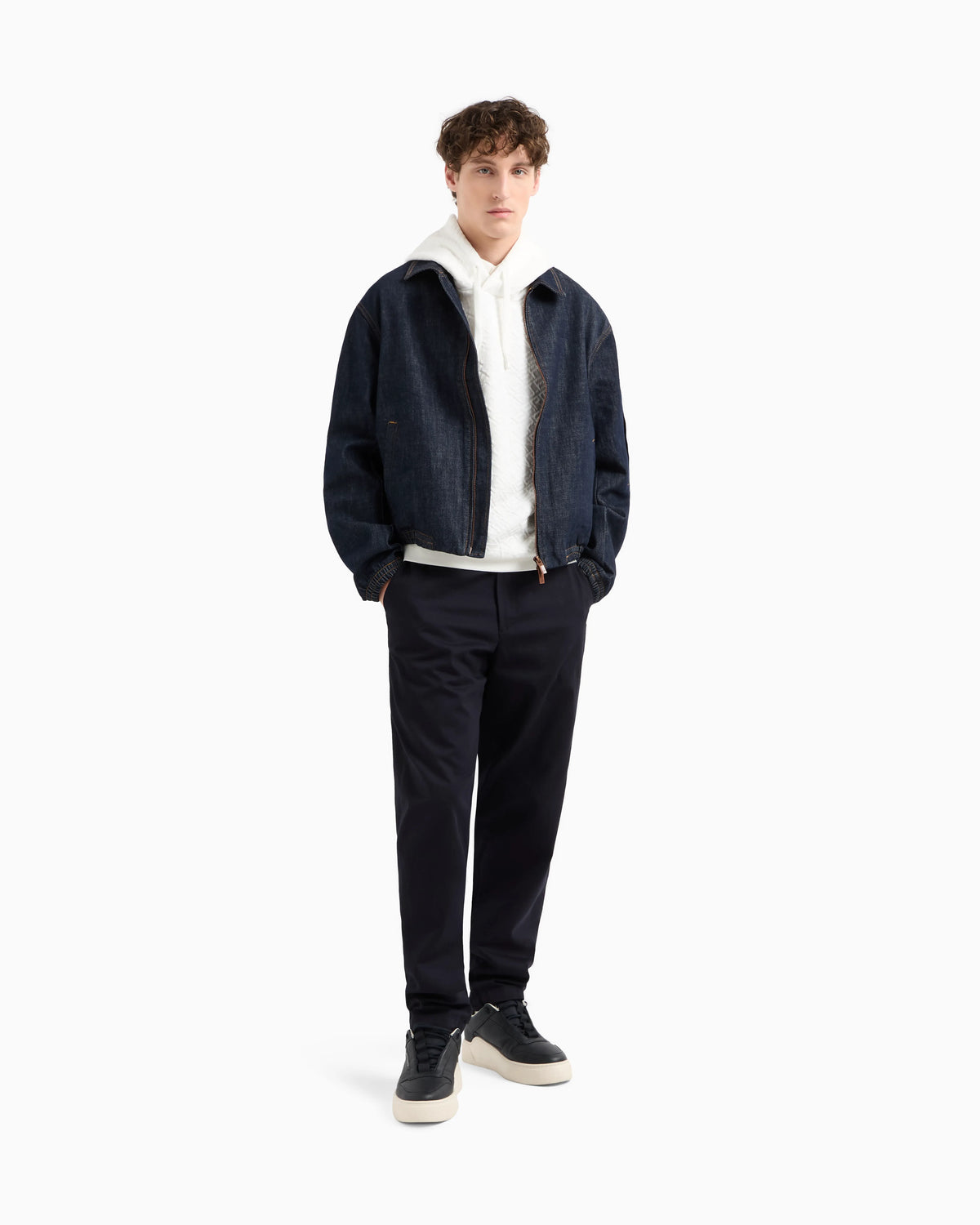 Tonal Embossed Hoodie Sweatshirt