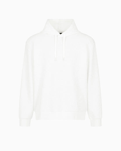 Tonal Embossed Hoodie Sweatshirt