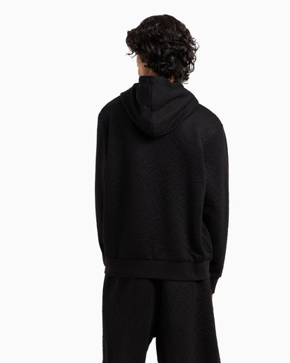 Tonal Embossed Hoodie Sweatshirt