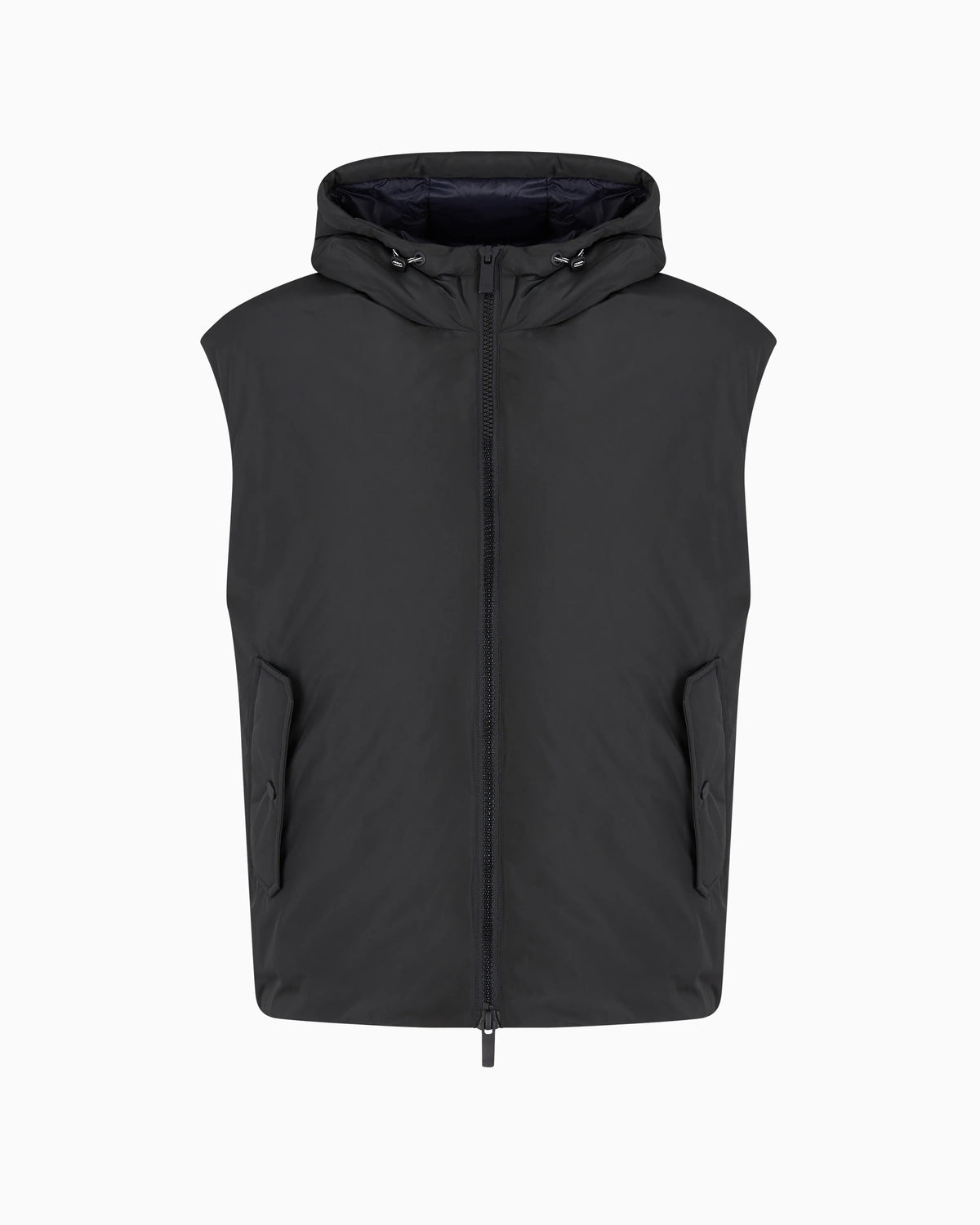 Sleeveless jacket with hood
