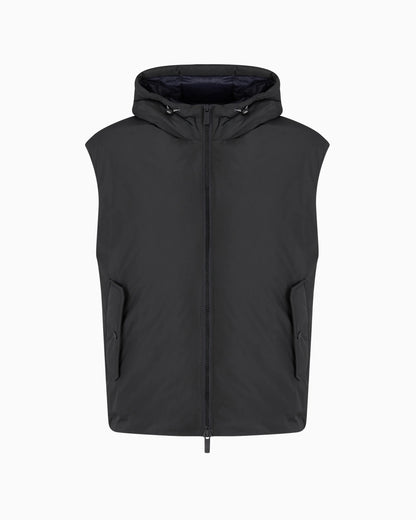 Sleeveless jacket with hood