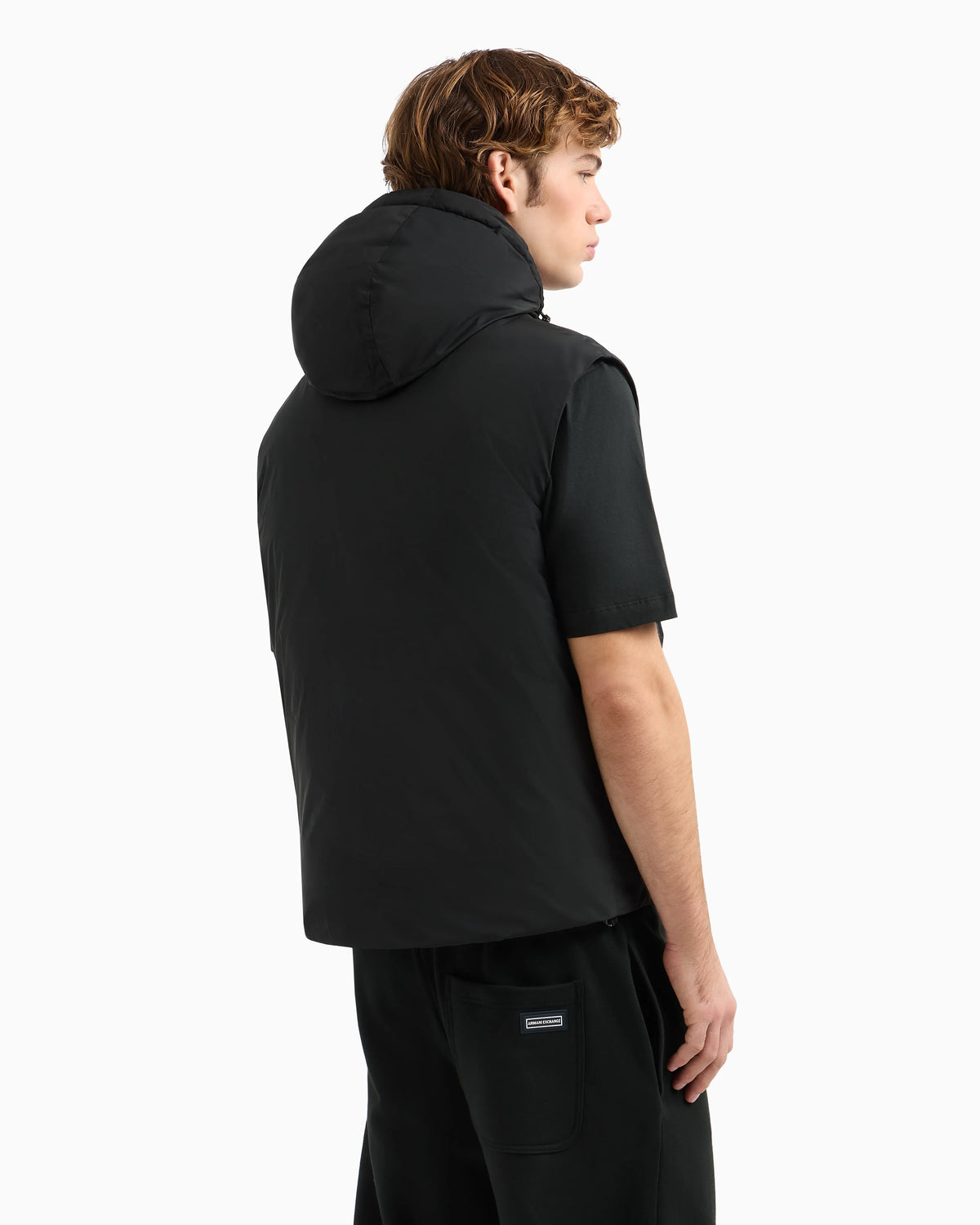 Sleeveless jacket with hood