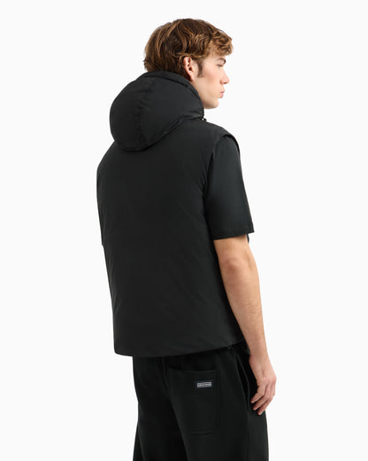 Sleeveless jacket with hood