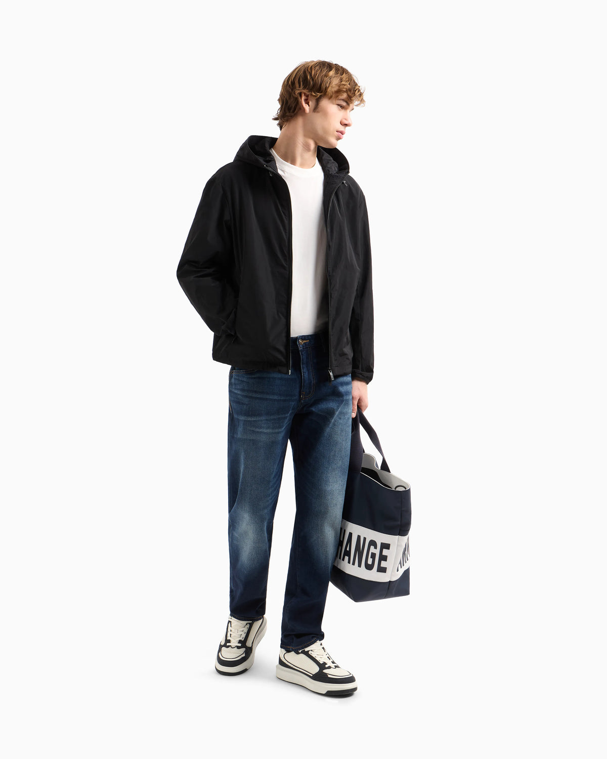 Jacket with hood and pockets