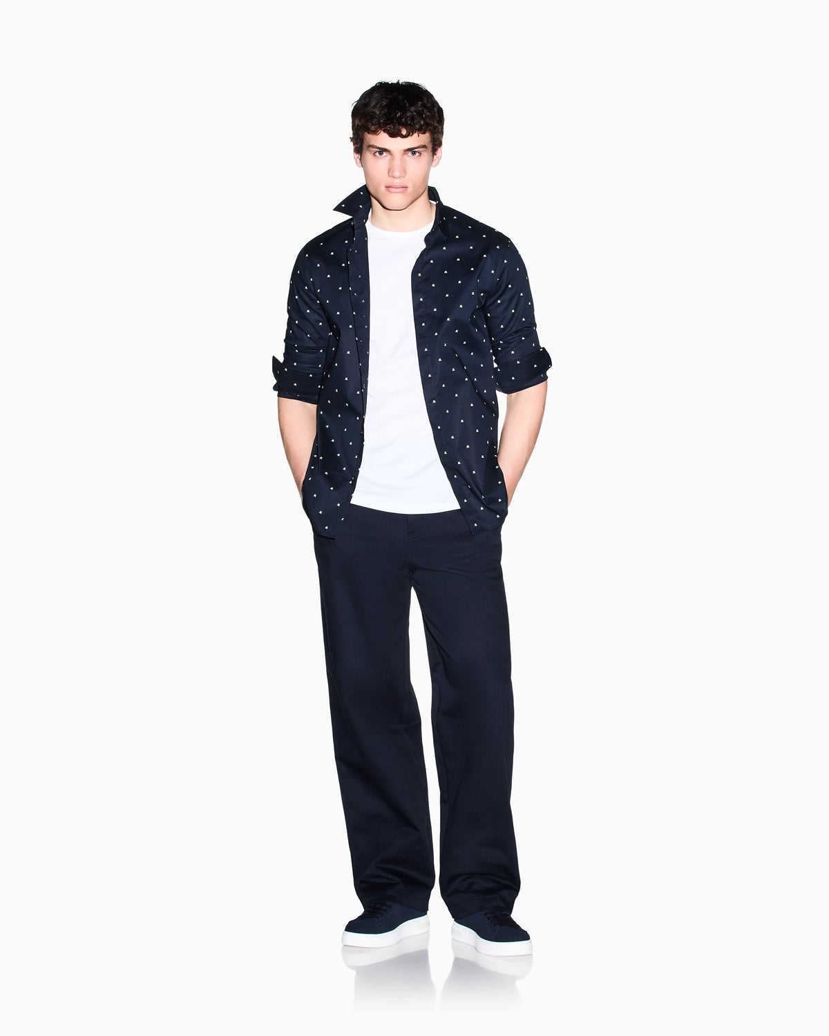 slim fit shirt in stretch cotton poplin
