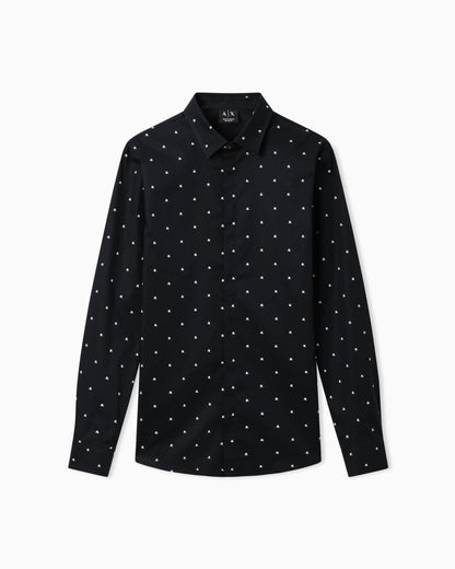 slim fit shirt in stretch cotton poplin