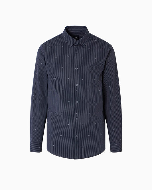 Regular fit cotton jacquard shirt