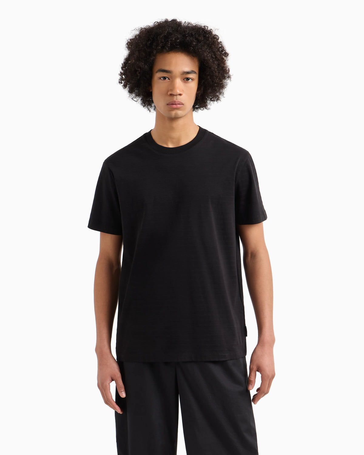 Regular fit mercerised cotton T-shirt