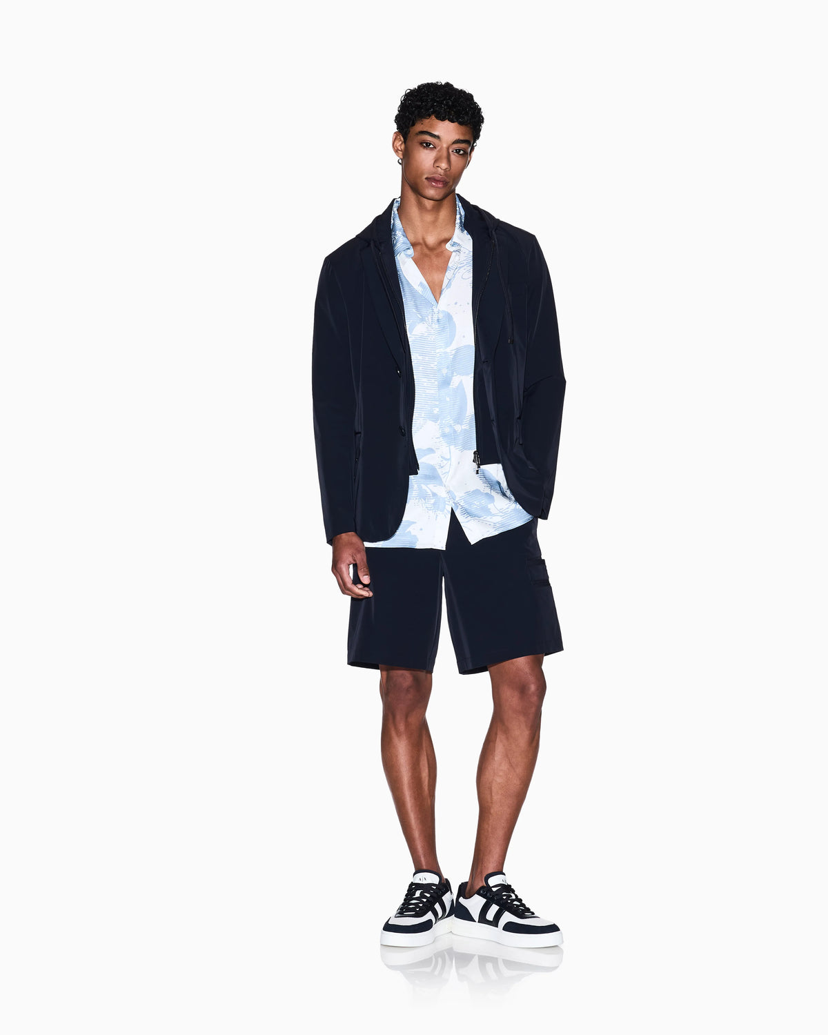 Stretch nylon Bermuda shorts