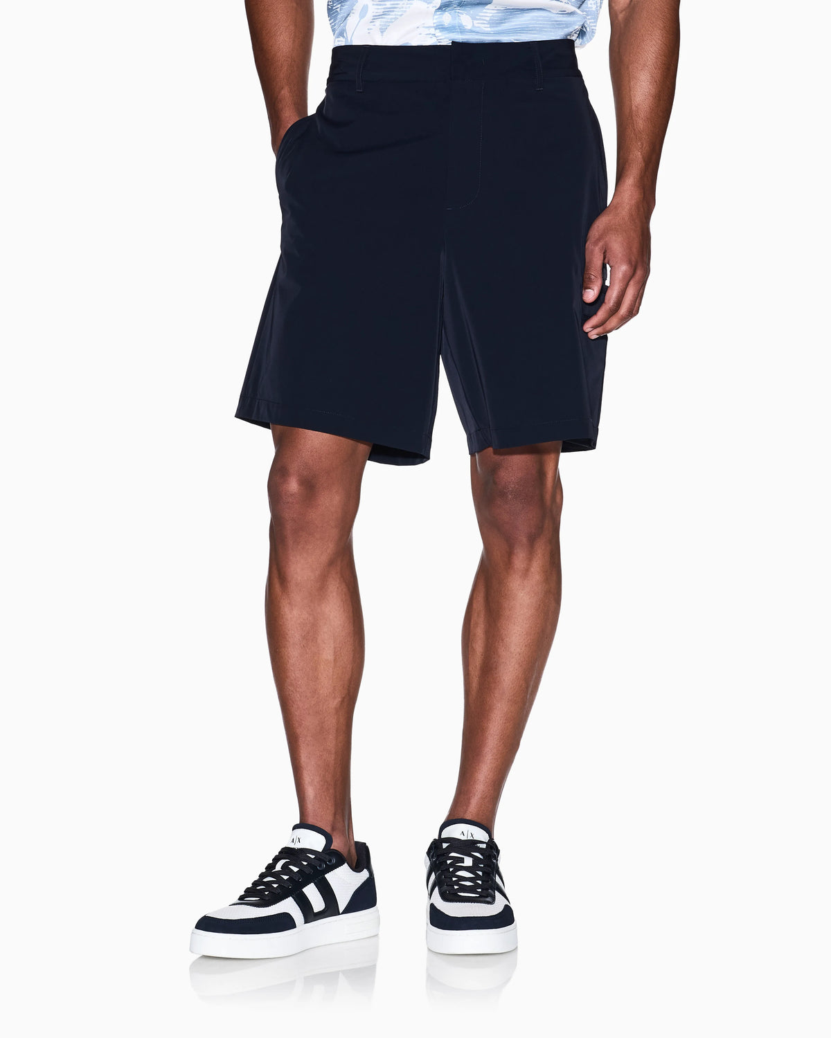 Stretch nylon Bermuda shorts
