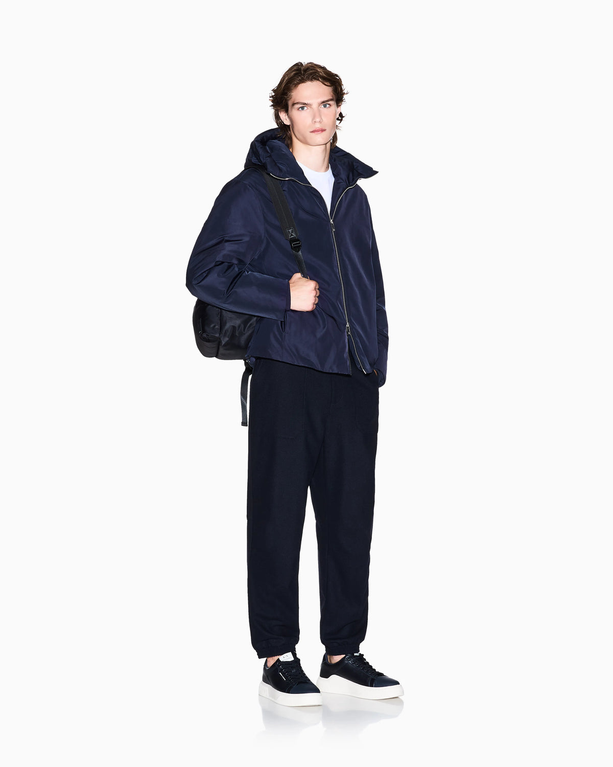 Oversized trousers with pleats