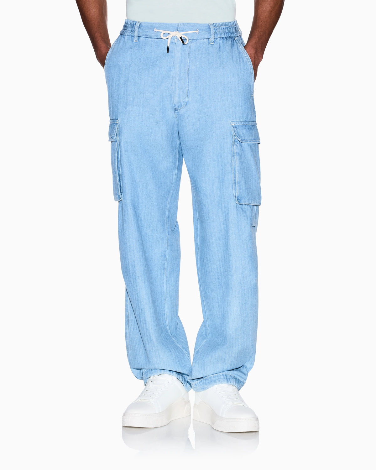 Herringbone Cotton Cargo Pants