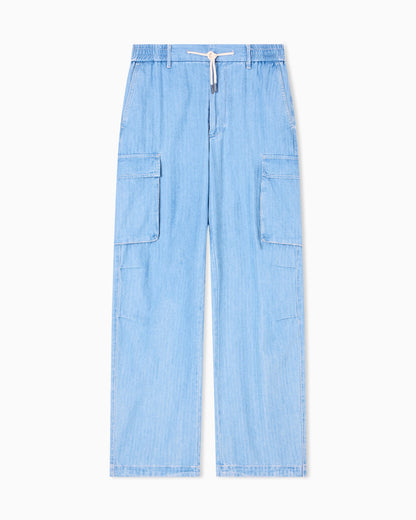 Herringbone Cotton Cargo Pants