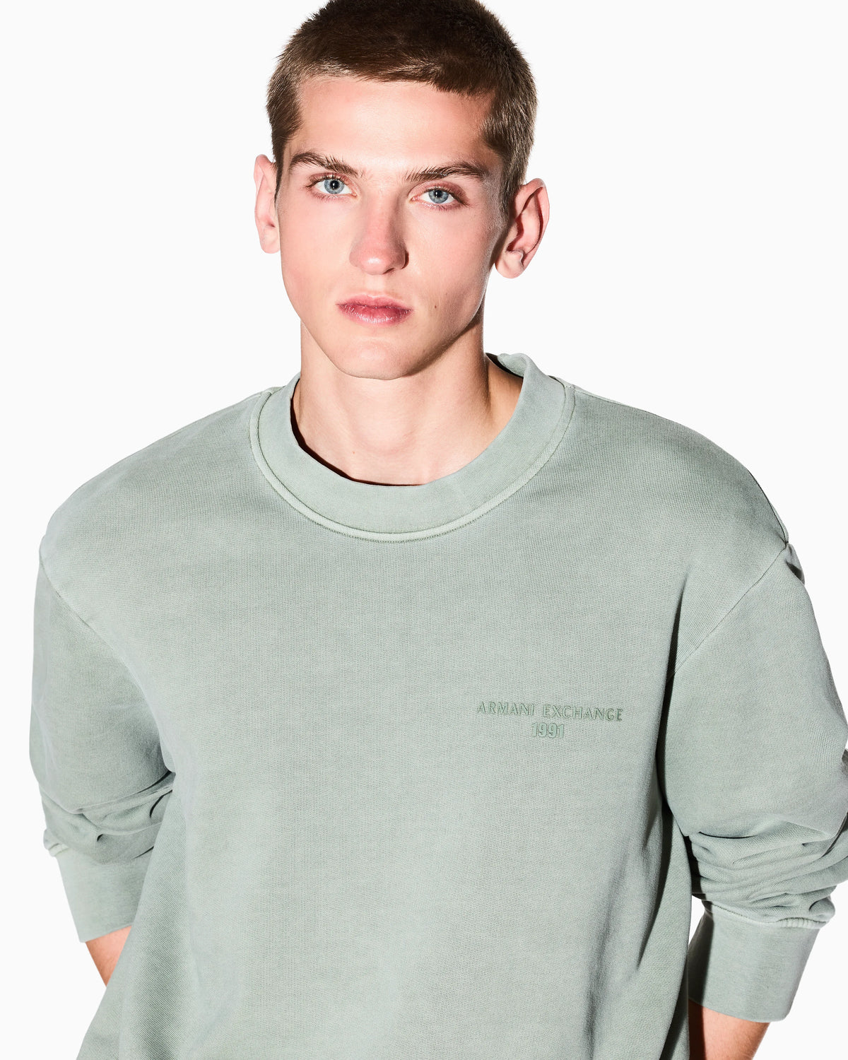 Garment-dyed cotton crewneck sweatshirt
