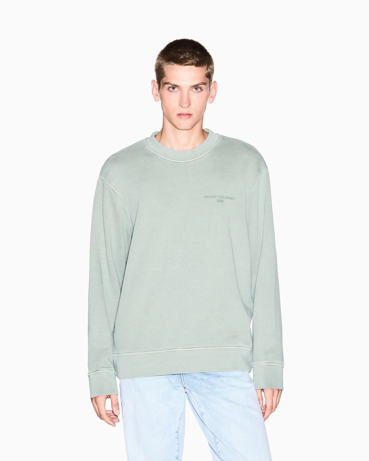 Garment-dyed cotton crewneck sweatshirt