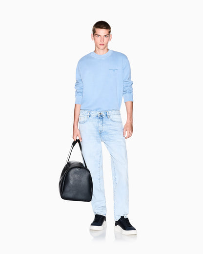 Garment-dyed cotton crewneck sweatshirt