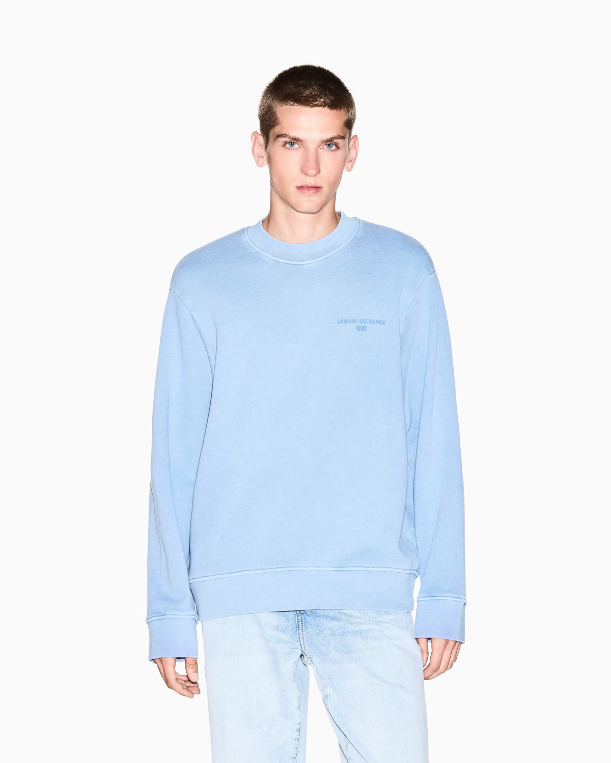 Garment-dyed cotton crewneck sweatshirt