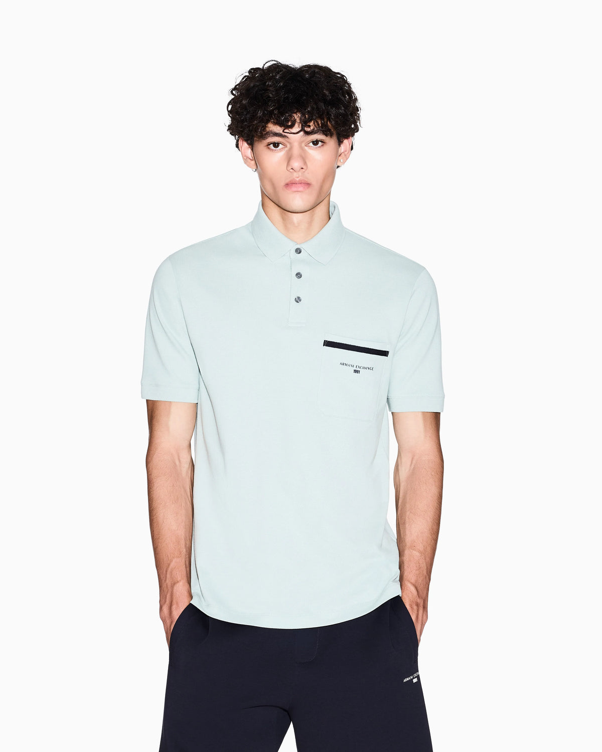 Regular pique polo shirt with pocket