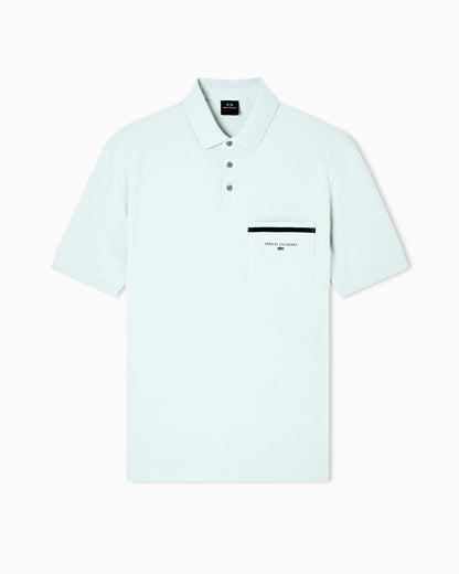 Regular pique polo shirt with pocket