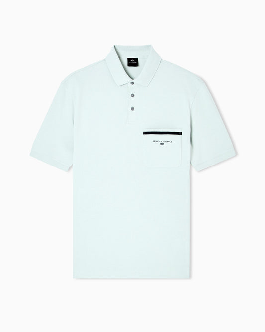 Regular pique polo shirt with pocket