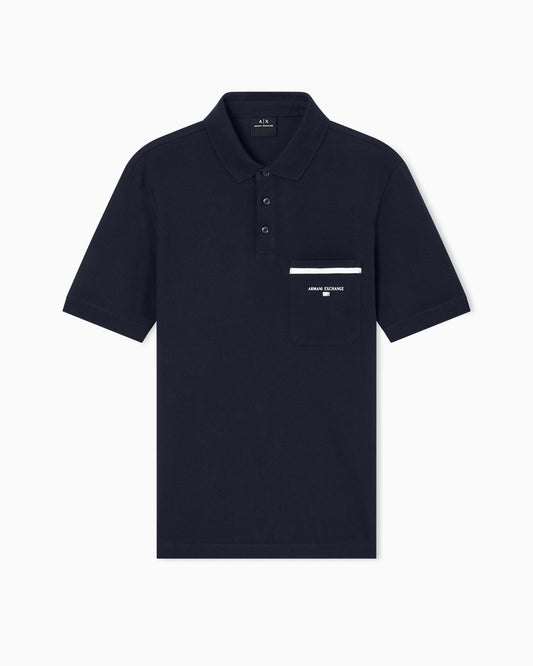 Regular pique polo shirt with pocket