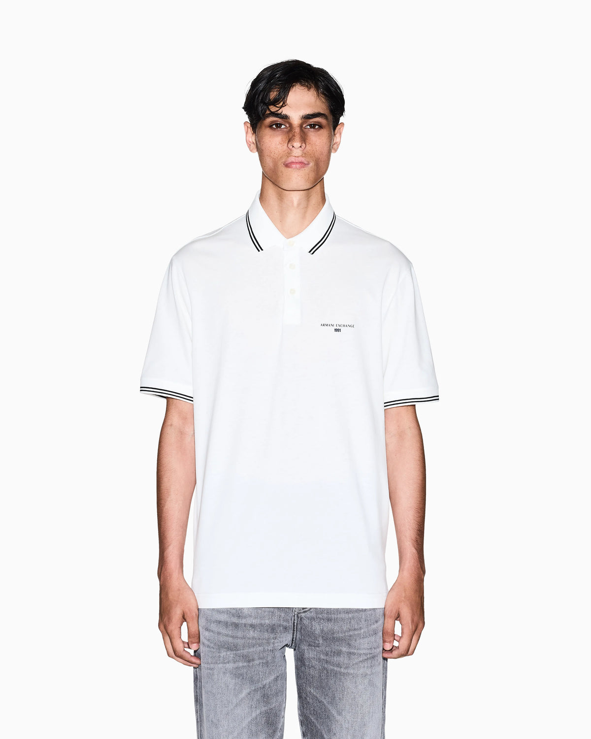 Regular fit cotton jersey polo shirt
